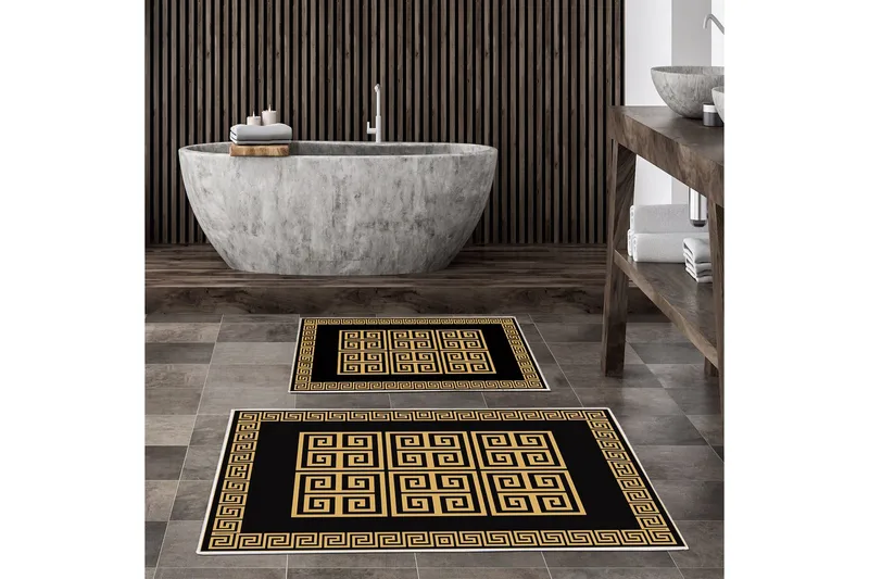 Badenamåttesæt (2 stykker) Berriaren Flerfarvet - Multifarvet - Tekstiler - Tæpper - Badeværelsesmåtte