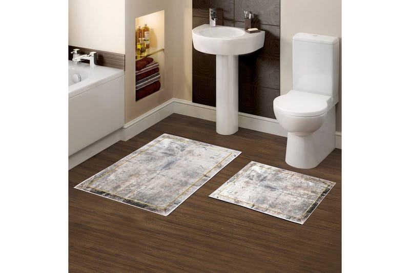 Badenamåttesæt (2 stykker) Brivan Multifarvet - Multifarvet - Tekstiler - Tæpper - Badeværelsesmåtte