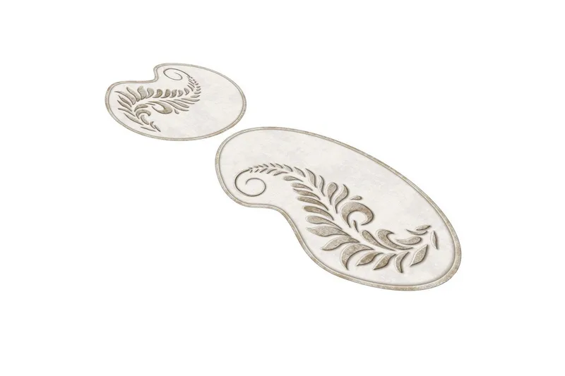 Badenamåttesæt (2 stykker) Elevate Creme - Cremevhid - Tekstiler - Tæpper - Badeværelsesmåtte