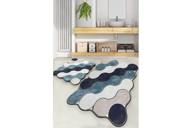 Badenamåttesæt (2 stykker) Sufia Blå / Mørkeblå / Hvid / Beige, Blå / Mørkeblå / Hvid / Beige