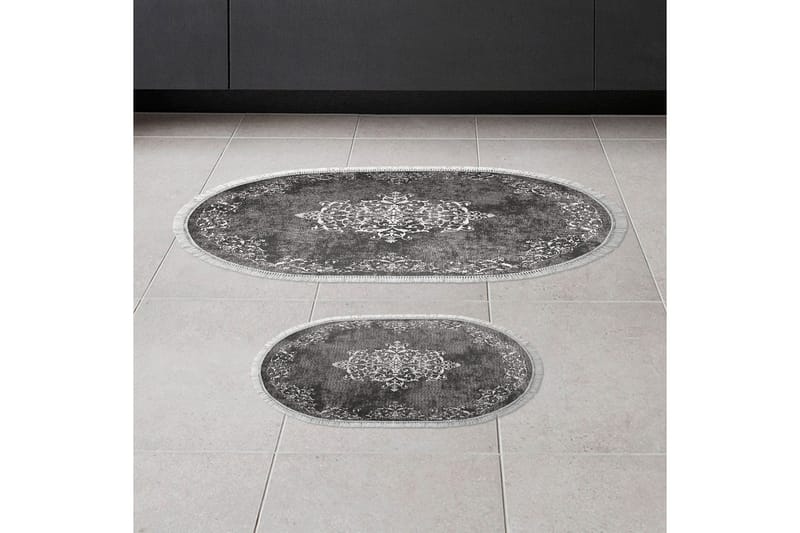 Badenamåttesæt (2 stykker) Winrel Grå - Lysegrå - Tekstiler - Tæpper - Badeværelsesmåtte