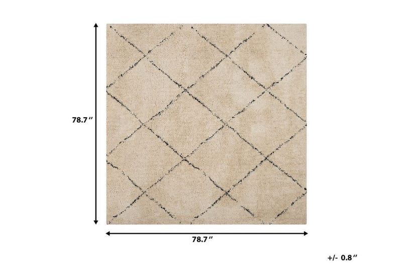 Bradicich tæppe 200x200 cm - Beige - Tekstiler - Tæpper
