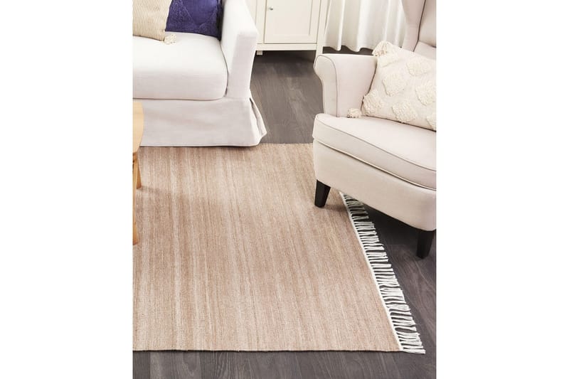 Fladvævet Malhia - Beige, 160x230 cm - Tekstiler - Tæpper - Fladvævet tæppe