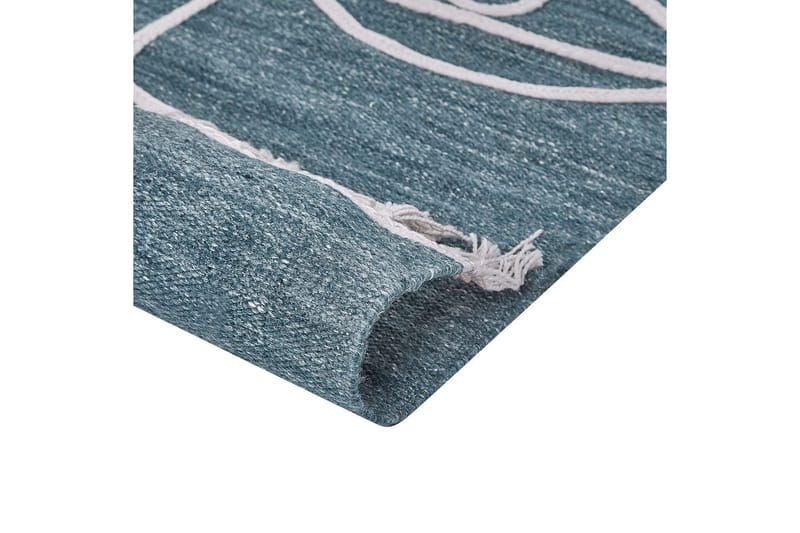 Fladvævet Yavu - Blå, Hvid, 140x200 cm - Tekstiler - Tæpper - Udendørs tæpper