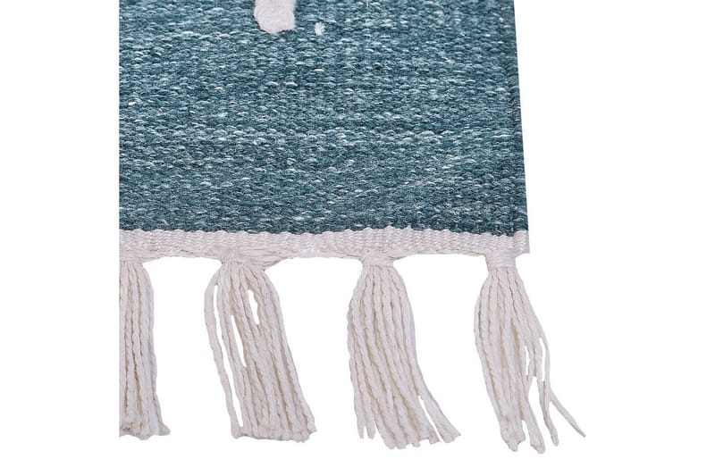 Fladvævet Yavu - Blå, Hvid, 140x200 cm - Tekstiler - Tæpper - Udendørs tæpper