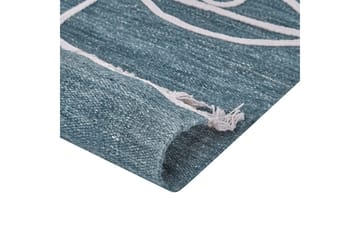 Fladvævet Yavu - Blå, Hvid, 80x150 cm - Tekstiler - Tæpper - Udendørs tæpper - Balkontæppe & altantæppe