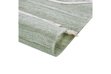 Fladvævet Yavu - Grøn, hvid, 140x200 cm - Tekstiler - Tæpper - Udendørs tæpper - Balkontæppe & altantæppe