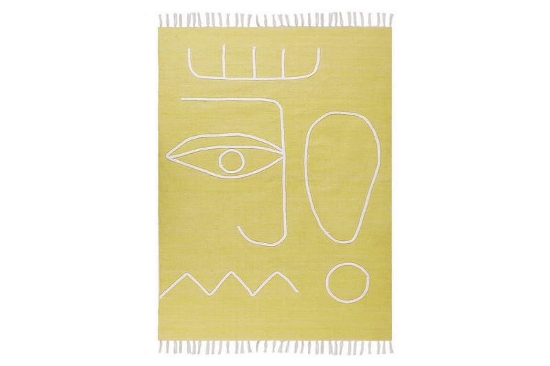 Fladvævet Yavu - Gul, 140x200 cm - Tekstiler - Tæpper - Udendørs tæpper