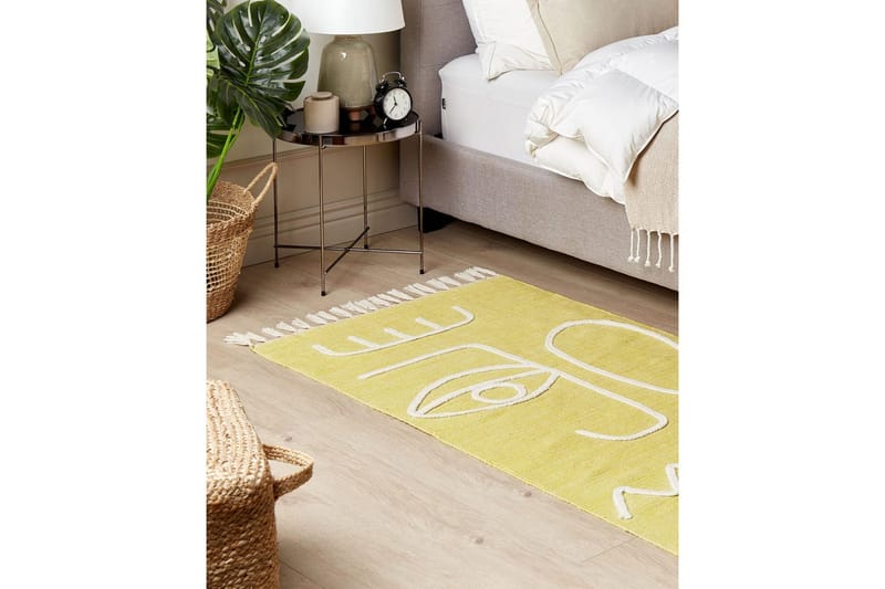 Fladvævet Yavu - Gul, 80x150 cm - Tekstiler - Tæpper - Udendørs tæpper
