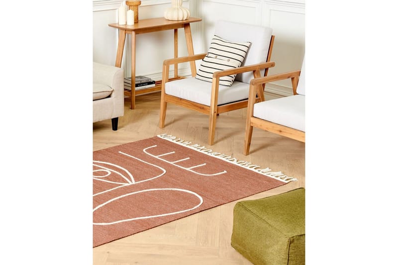 Fladvævet Yavu - Rød, Hvid, 140x200 cm - Tekstiler - Tæpper - Udendørs tæpper