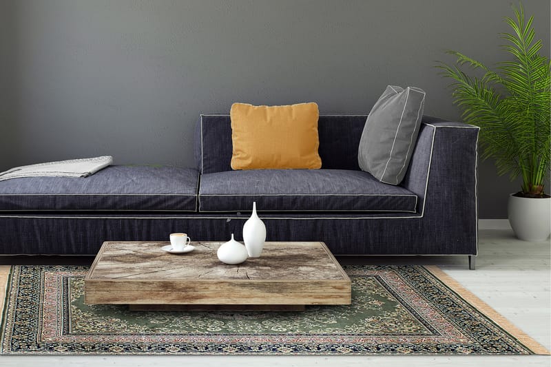 Casablanca Medallion Gulvtæppe 160x230 - Grøn - Tekstiler - Tæpper - Orientalske tæpper