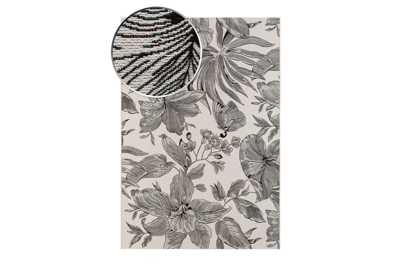 Domani Flower Fladvævet Tæppe 240x330 cm - Hvid - Tekstiler - Tæpper - Fladvævet tæppe