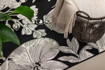 Domani Flower Fladvævet Tæppe 240x330 cm - Sort - Tekstiler - Tæpper - Fladvævet tæppe