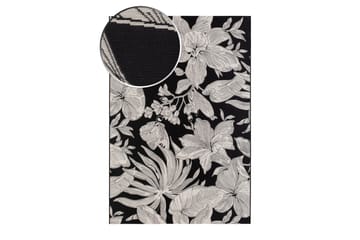 Domani Flower Fladvævet Tæppe 240x330 cm - Sort - Tekstiler - Tæpper - Fladvævet tæppe