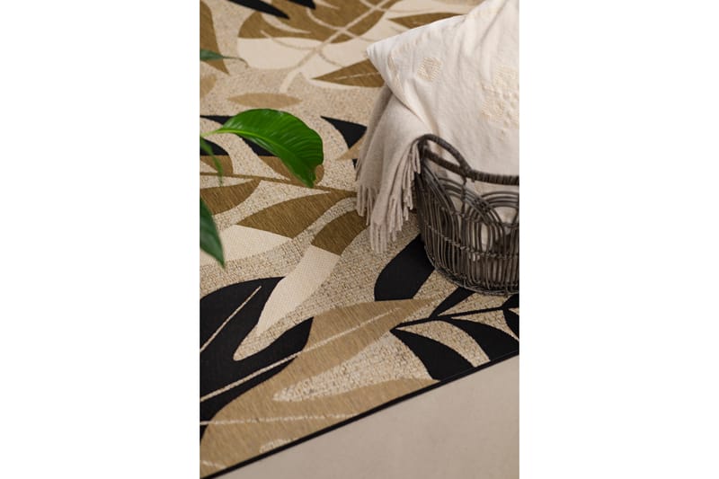 Domani Monstera Fladvævet Tæppe 160x230 cm - Flerfarvet - Tekstiler - Tæpper - Fladvævet tæppe