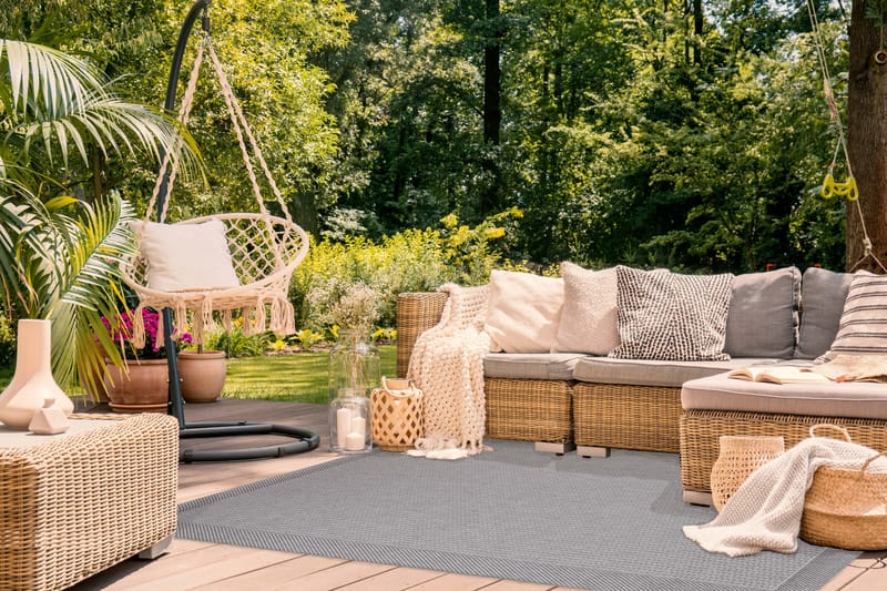 Miami Fladvævet Tæppe 240x340 cm - Grå - Tekstiler - Tæpper - Fladvævet tæppe