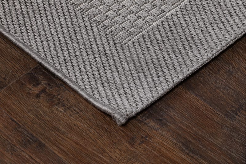 Miami Fladvævet Tæppe Firkantet 200x200 cm - Grå - Tekstiler - Tæpper - Fladvævet tæppe