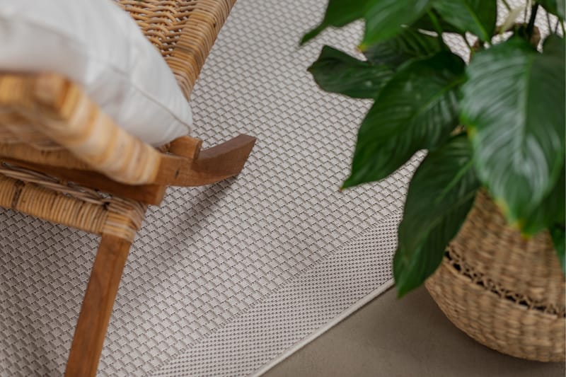 Miami Fladvævet Tæppe Firkantet 200x200 cm - Hvid - Tekstiler - Tæpper - Fladvævet tæppe