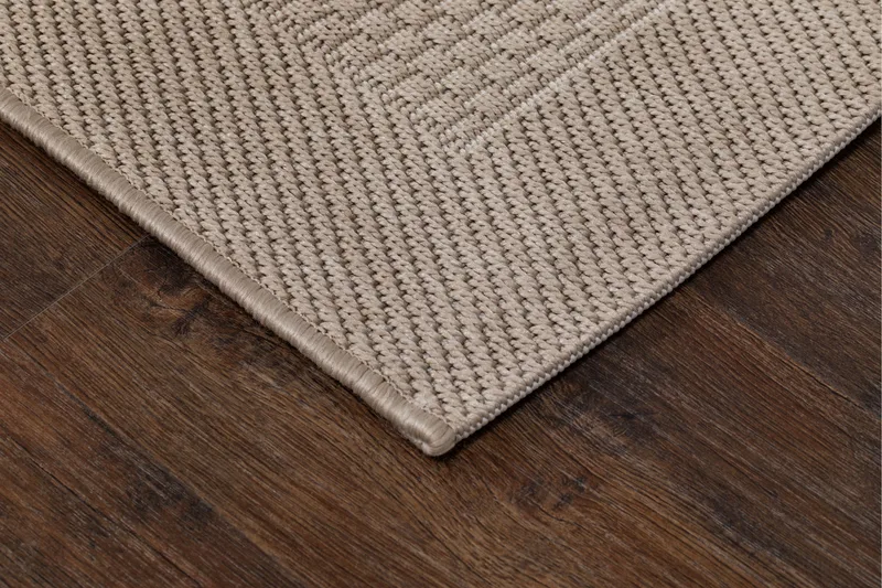 Miami Fladvævet Tæppe Firkantet 200x200 cm - Natur - Tekstiler - Tæpper - Fladvævet tæppe