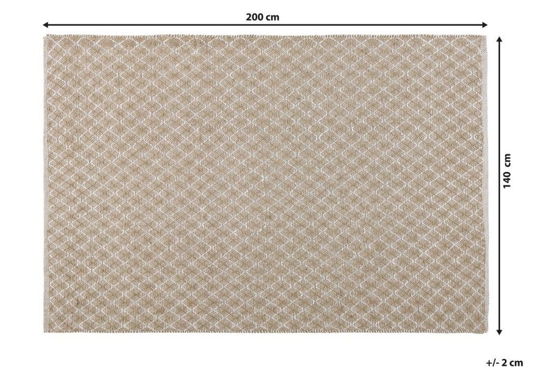 Tæppe 140 x 200 cm beige AKBEZ - Beige - Fladvævet tæppe