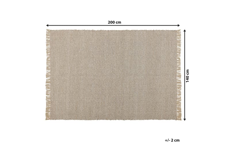 Tæppe 140 x 200 cm beige ALADAG - Beige - Tekstiler - Tæpper - Fladvævet tæppe
