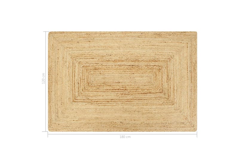 håndlavet tæppe jute 120 x 180 cm naturfarvet - Brun - Tekstiler - Tæpper - Håndvævede tæpper