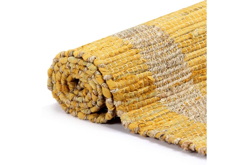 håndlavet tæppe jute 160 x 230 cm gul - Gul - Tekstiler - Tæpper - Håndvævede tæpper