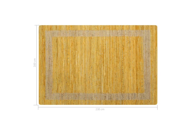 håndlavet tæppe jute 160 x 230 cm gul - Gul - Tekstiler - Tæpper - Håndvævede tæpper