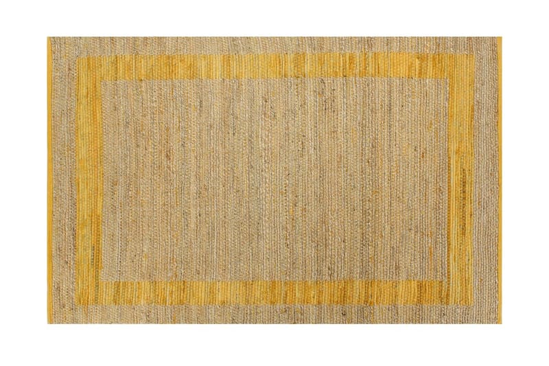 håndlavet tæppe jute 160 x 230 cm gul - Gul - Tekstiler - Tæpper - Håndvævede tæpper