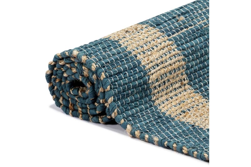 håndlavet tæppe jute 80 x 160 cm blå - Blå - Håndvævede tæpper - Sisaltæpper - Jutemåtter & hampemåtter