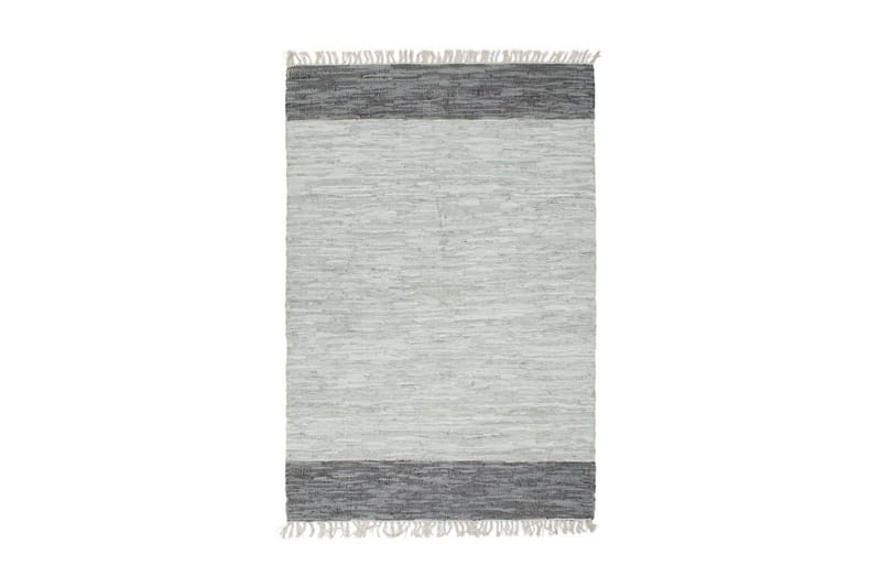 håndvævet chindi-tæppe læder 120 x 170 cm grå - Grå - Håndvævede tæpper - Fladvævet tæppe