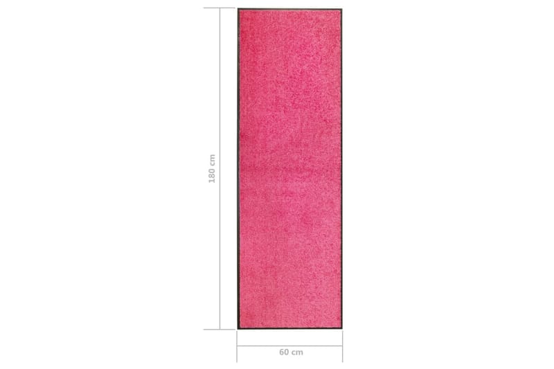 Vaskbar Dørmåtte 60X180 cm Pink - Lyserød - Hall måtte