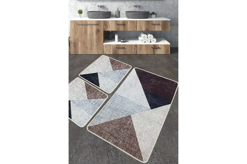 Jangu Badeværelsestæppe 60x100 cm Rektangulær, Beige