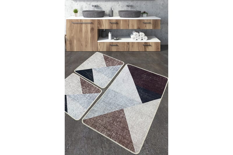 Jangu Badeværelsestæppe 60x100 cm Rektangulær, Beige