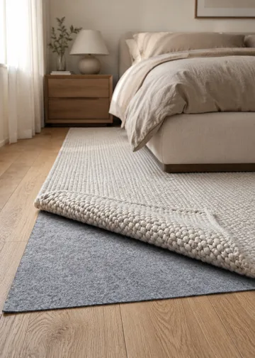 Maskinvævet tæppe KM Home Antiskrid-filt 150x220 Grå - Grå - Tekstiler - Tæpper