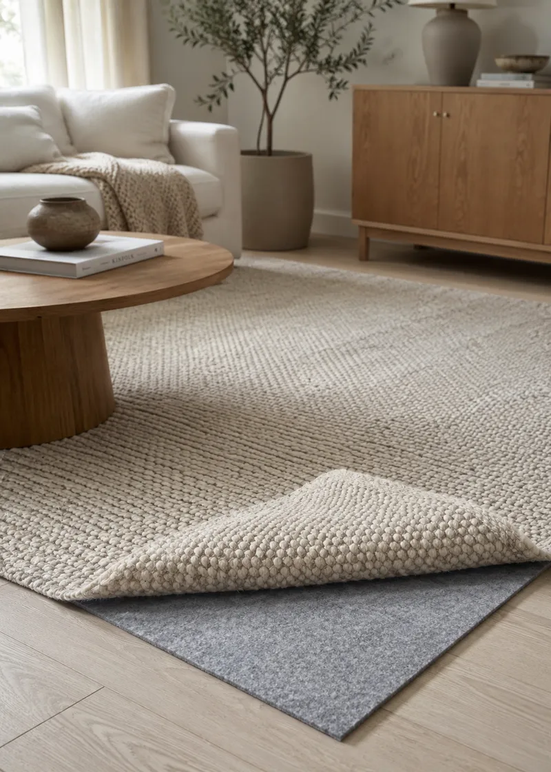 Maskinvævet tæppe KM Home Antiskrid-filt 230x330 Grå, Grå