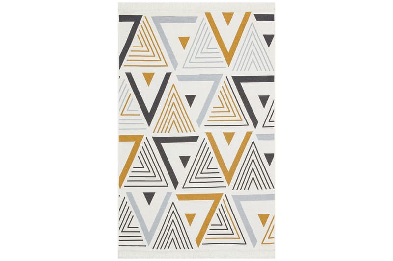 Are Bomulds-tæppe 120x180 cm Rektangulær, Gul/Grå