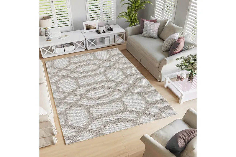 Maltina Bomuldstæppe 140x220 cm Rektangulær - Grå - Tekstiler - Tæpper - Moderne tæppe - Bomuldstæpper