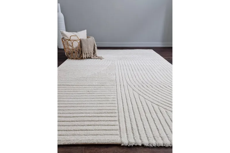 Bella Wilton Tæppe 160x230 cm Rektangulært - Hvid - Tekstiler - Tæpper - Moderne tæppe - Mønstrede tæpper