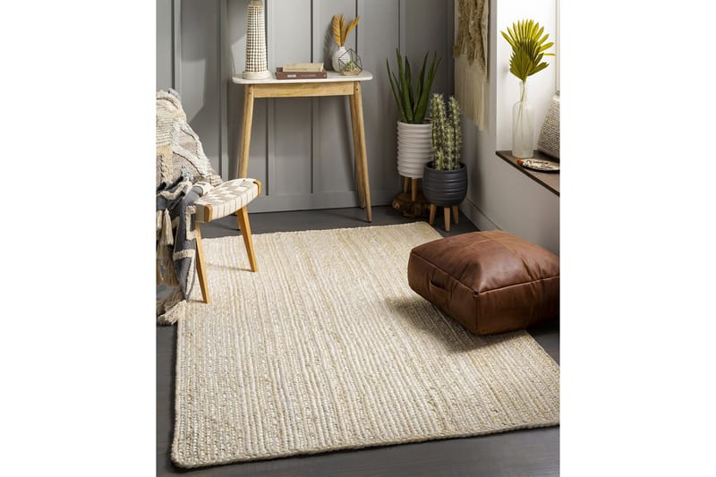 Aurditte Jute-tæppe 200x290 cm Rektangulær - Hvid - Tekstiler - Tæpper - Moderne tæppe - Sisaltæpper