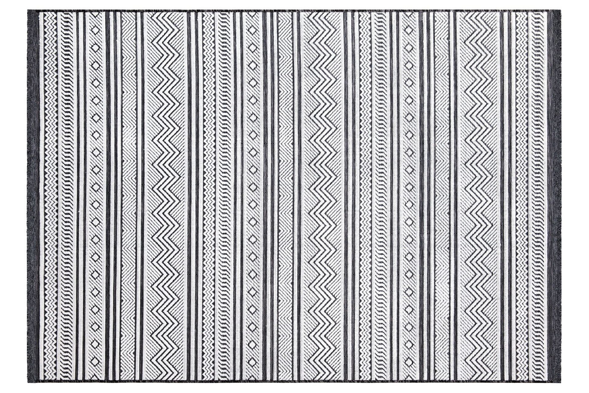 Selenel Wilton-tæppe 98x200 cm Rektangulær - Sort/Hvid - Tekstiler - Tæpper - Moderne tæppe - Mønstrede tæpper