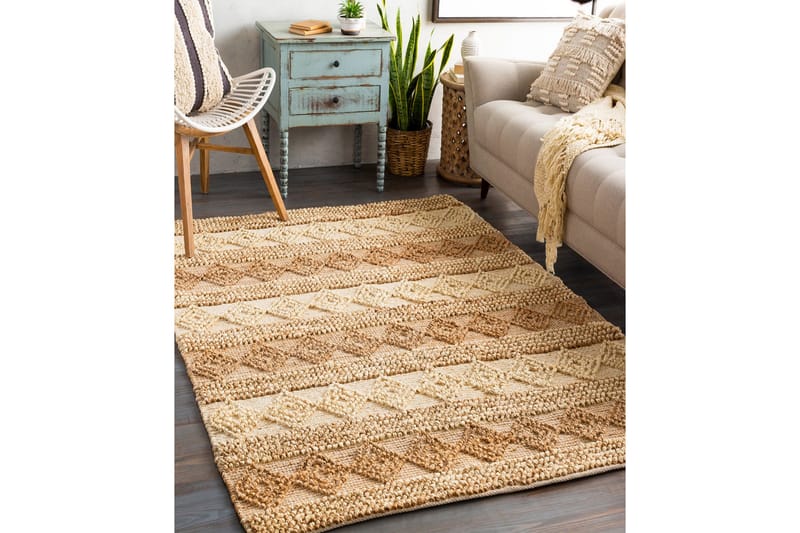 Tofu Jute-tæppe 90x150 cm Rektangulær - Beige - Tekstiler - Tæpper - Moderne tæppe - Sisaltæpper