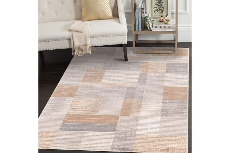 Motto Løber 80x300 cm Rektangulær - Grå/Beige/Brun - Tekstiler - Tæpper - Moderne tæppe - Gangmåtter