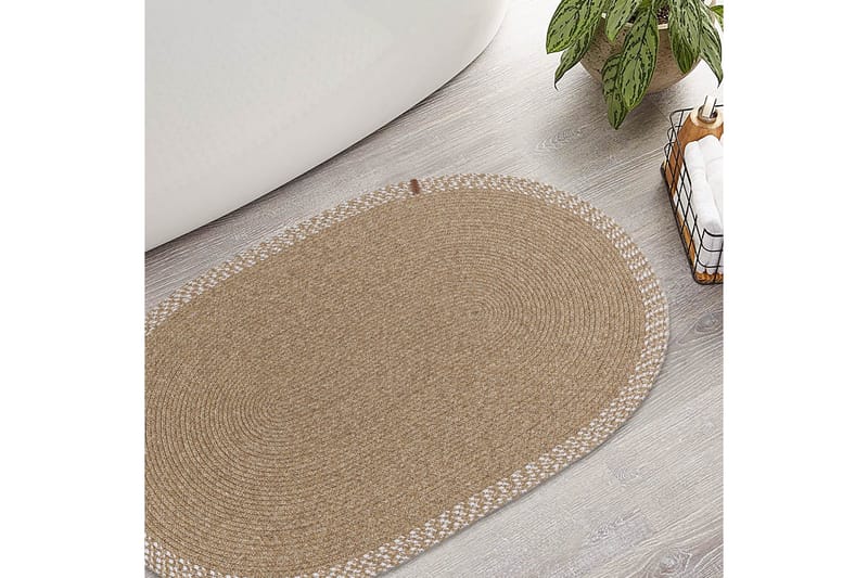 Fielo Bomuldstæppe 80x120 cm Rektangulær - Beige - Tekstiler - Tæpper - Moderne tæppe - Bomuldstæpper