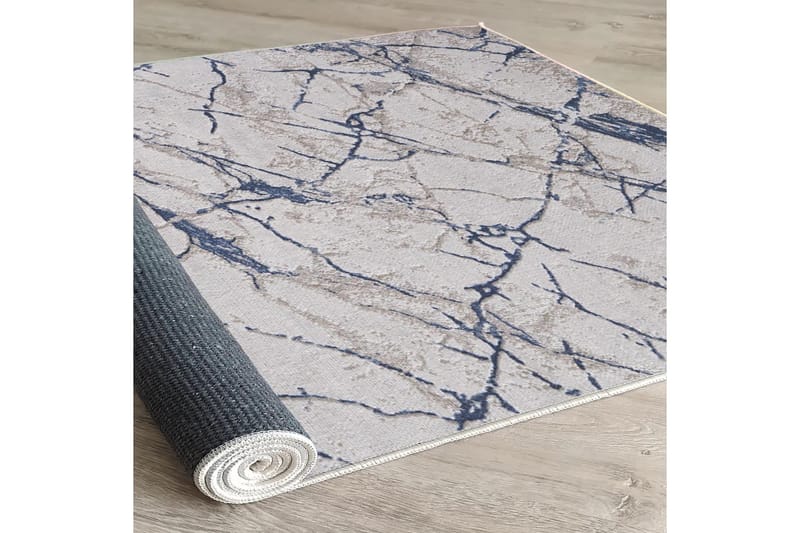 Masahiko Bomuldstæppe 100x300 cm Rektangulær - Blå - Tekstiler - Tæpper - Moderne tæppe - Bomuldstæpper