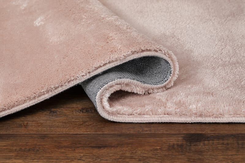 Cozy Shaggy Tæppe 200 cm Rundt - Rosa - Tekstiler - Tæpper - Moderne tæppe - Ryatæpper