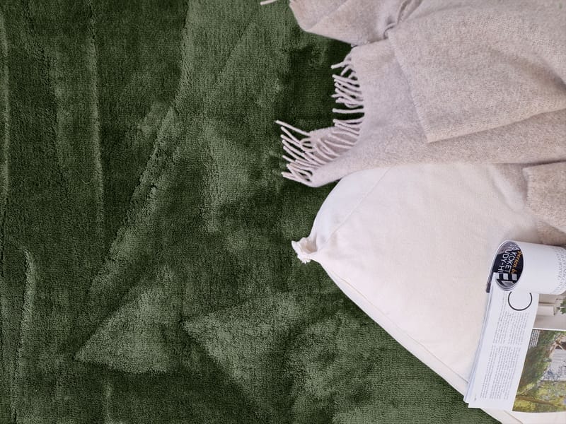 Cozy Shaggy Tæppe 110x160 cm Rektangulært - Grøn - Tekstiler - Tæpper - Moderne tæppe - Ryatæpper