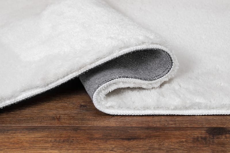 Cozy Shaggy Tæppe 120 cm Rundt - Hvid - Tekstiler - Tæpper - Moderne tæppe - Ryatæpper