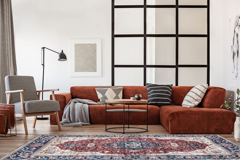 Tarfaya Frise-tæppe 160x230 cm - Rød - Tekstiler - Tæpper - Moderne tæppe - Mønstrede tæpper