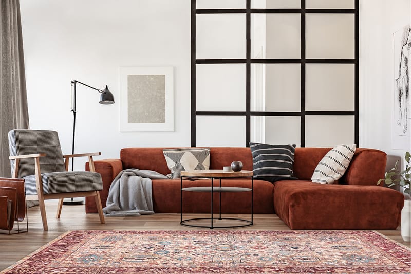 Tarfaya Friezetæppe 160x230 cm - Rust - Tekstiler - Tæpper - Moderne tæppe - Mønstrede tæpper